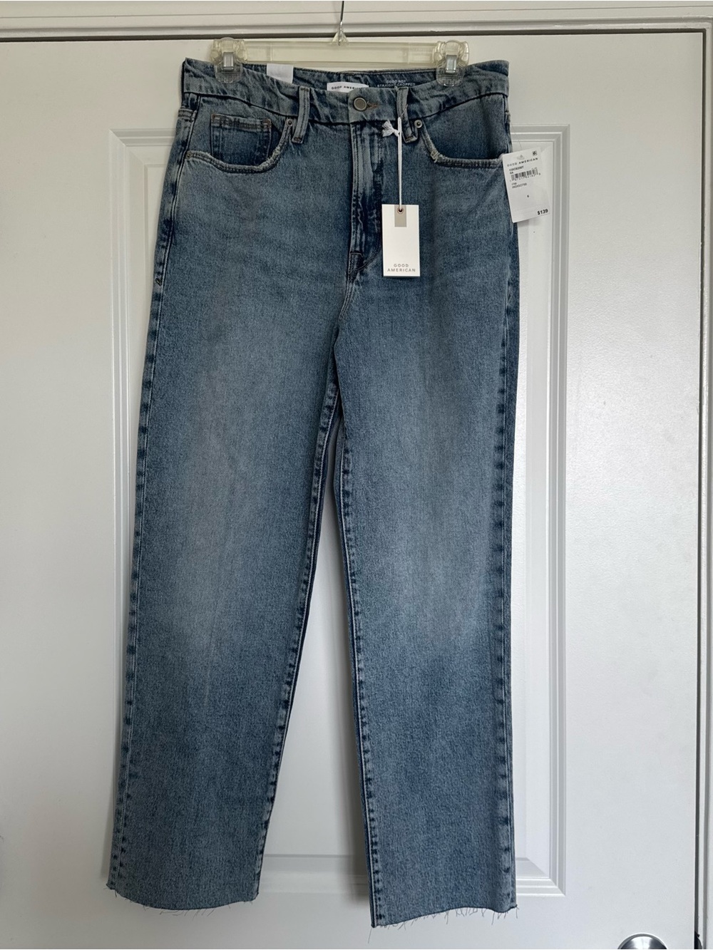 Good American Good Boy Straight Cropped Jeans